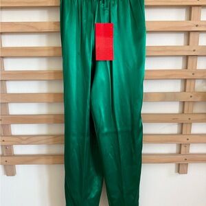DVF Silk Green Pants NWT
